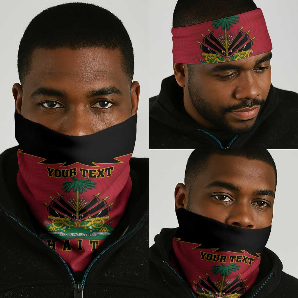 Personalized Afro-Haitians 1964 Neck Gaiter Coat Of Arms Flag Style - African Pride
