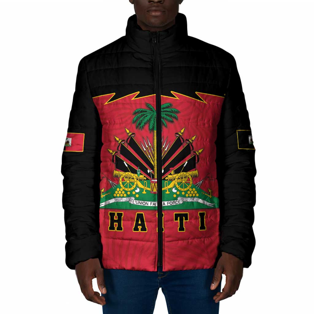 Personalized Afro-Haitians 1964 Padded Jacket Coat Of Arms Flag Style