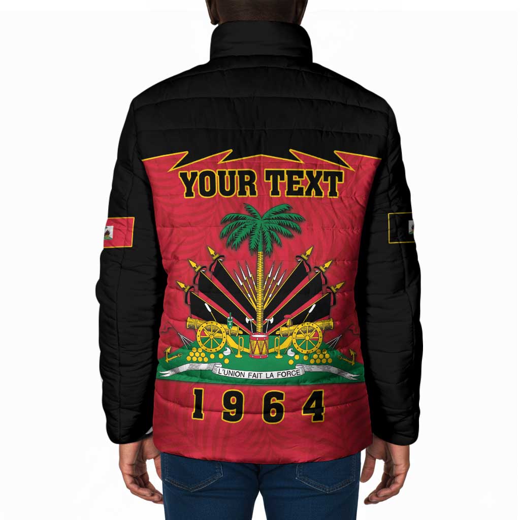 Personalized Afro-Haitians 1964 Padded Jacket Coat Of Arms Flag Style