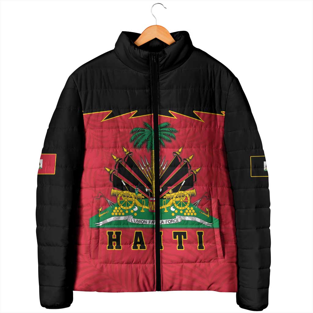 Personalized Afro-Haitians 1964 Padded Jacket Coat Of Arms Flag Style