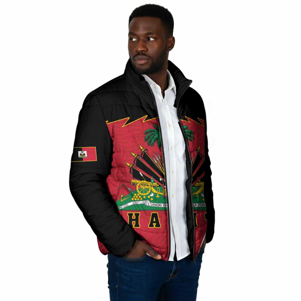 Personalized Afro-Haitians 1964 Padded Jacket Coat Of Arms Flag Style