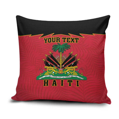 Personalized Afro-Haitians 1964 Pillow Cover Coat Of Arms Flag Style