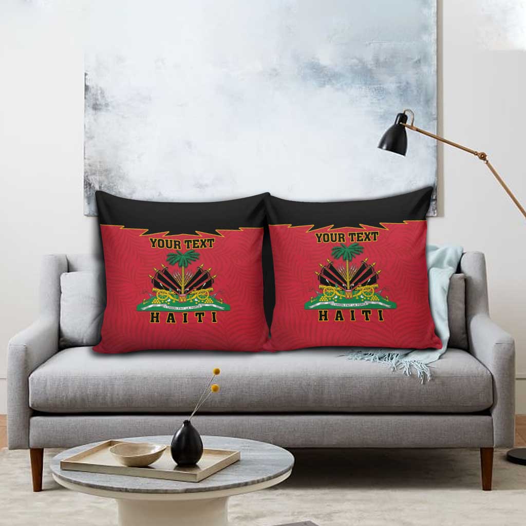 Personalized Afro-Haitians 1964 Pillow Cover Coat Of Arms Flag Style