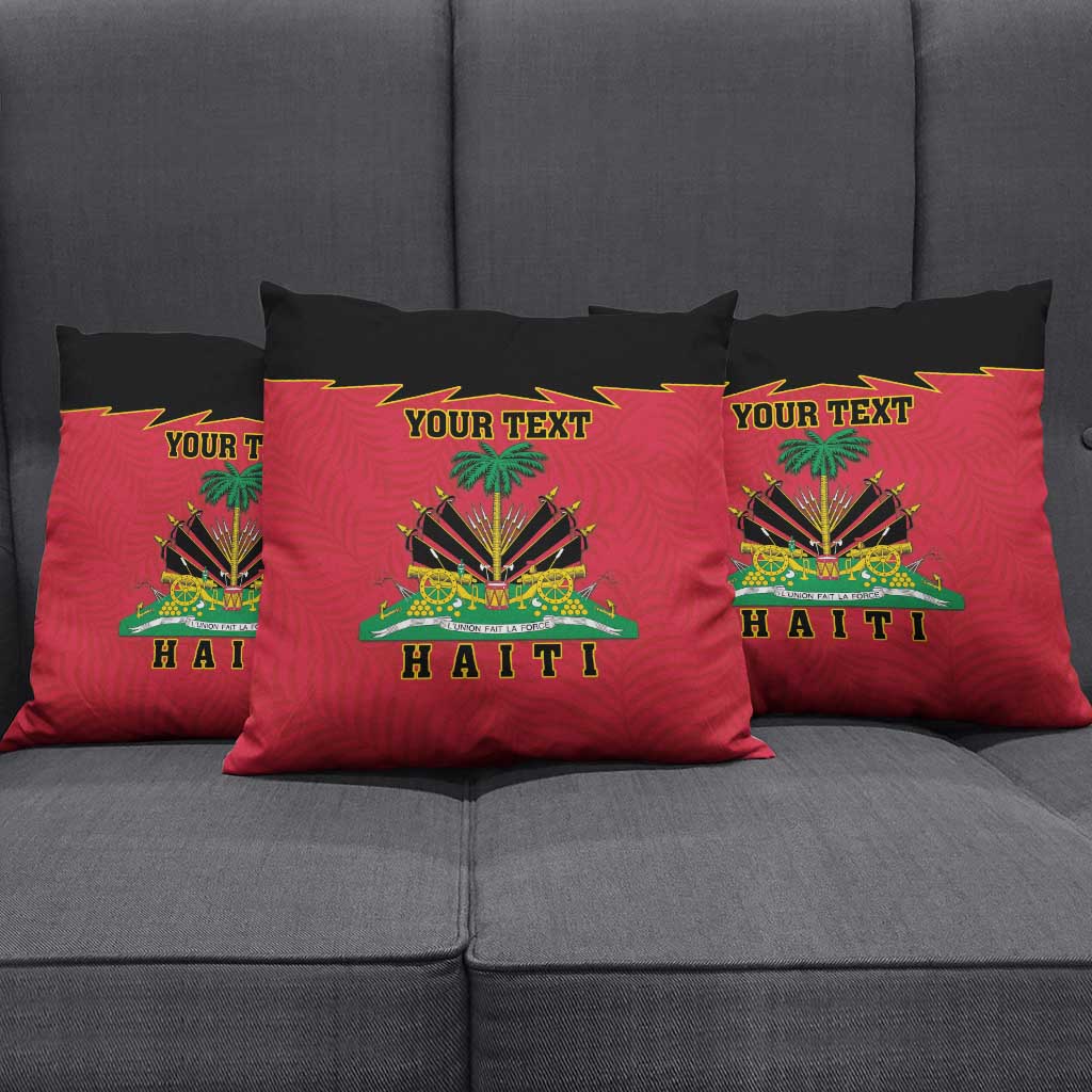 Personalized Afro-Haitians 1964 Pillow Cover Coat Of Arms Flag Style