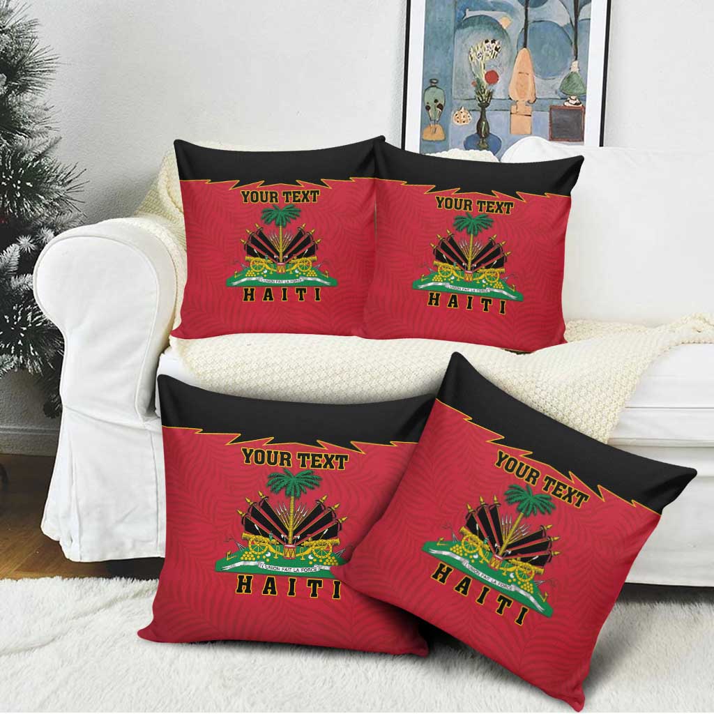 Personalized Afro-Haitians 1964 Pillow Cover Coat Of Arms Flag Style