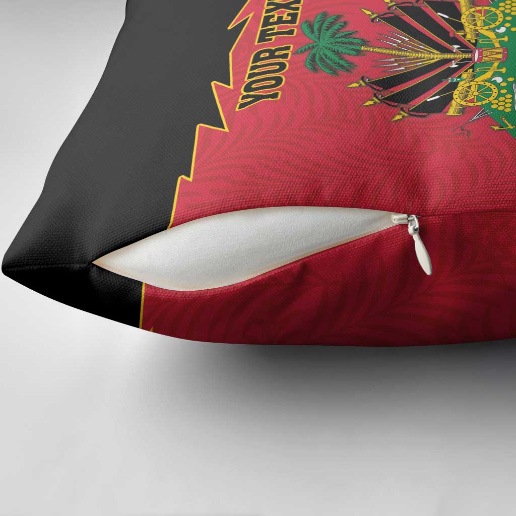 Personalized Afro-Haitians 1964 Pillow Cover Coat Of Arms Flag Style