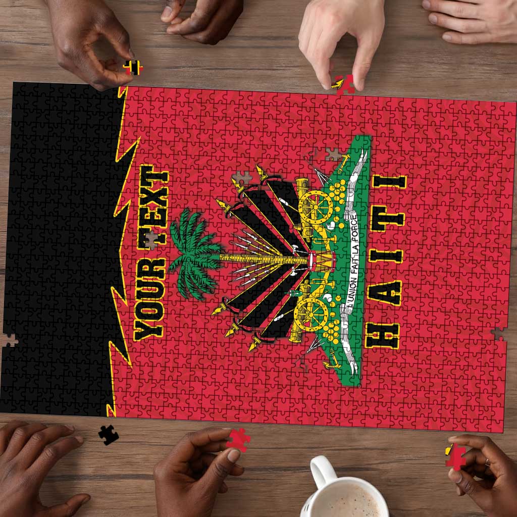 Personalized Afro-Haitians 1964 Puzzle Coat Of Arms Flag Style