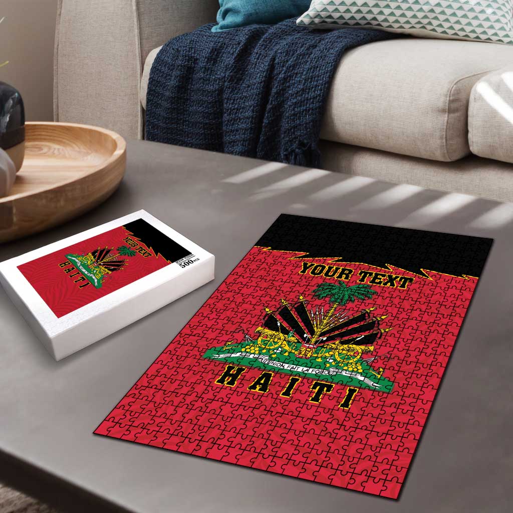Personalized Afro-Haitians 1964 Puzzle Coat Of Arms Flag Style