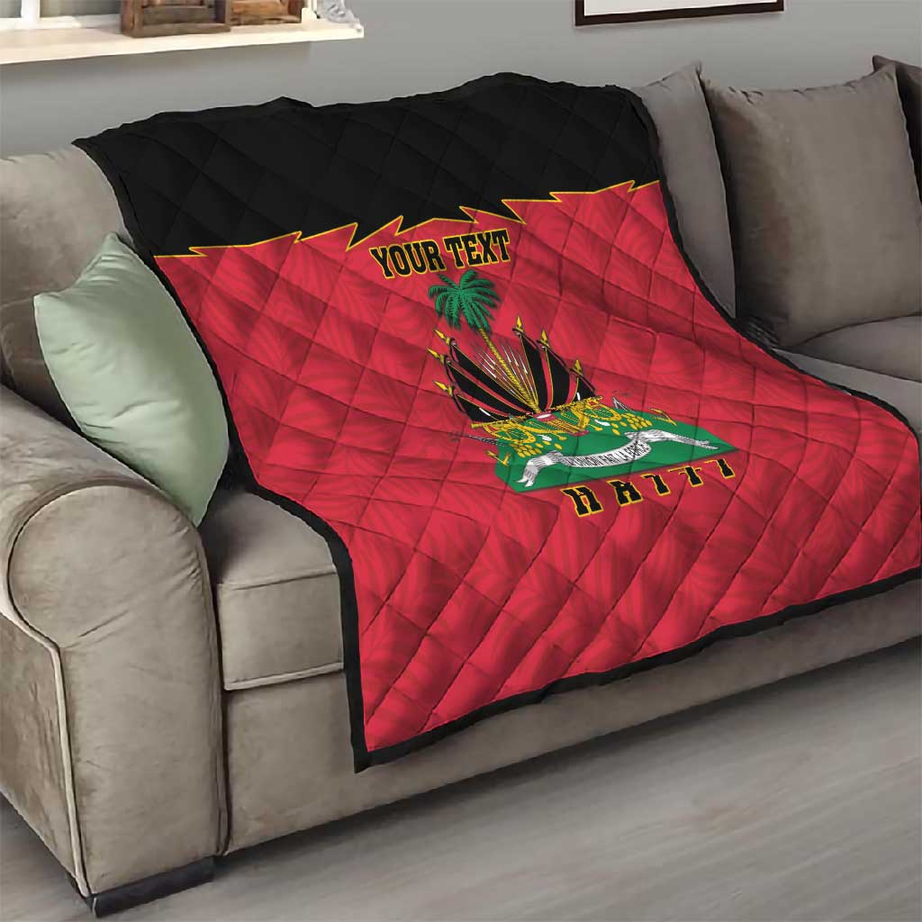 Personalized Afro-Haitians 1964 Quilt Coat Of Arms Flag Style - African Pride