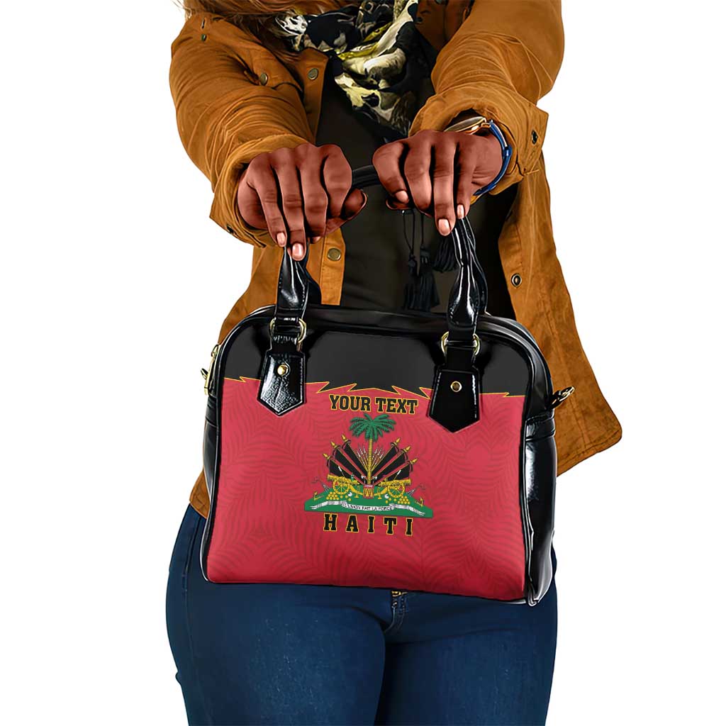 Personalized Afro-Haitians 1964 Shoulder Handbag Coat Of Arms Flag Style - African Pride