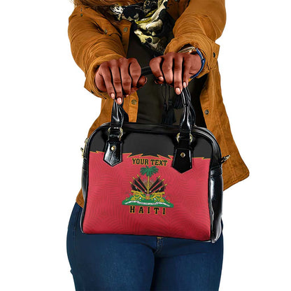 Personalized Afro-Haitians 1964 Shoulder Handbag Coat Of Arms Flag Style - African Pride
