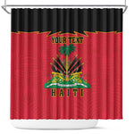 Personalized Afro-Haitians 1964 Shower Curtain Coat Of Arms Flag Style - African Pride