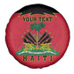 Personalized Afro-Haitians 1964 Spare Tire Cover Coat Of Arms Flag Style - African Pride
