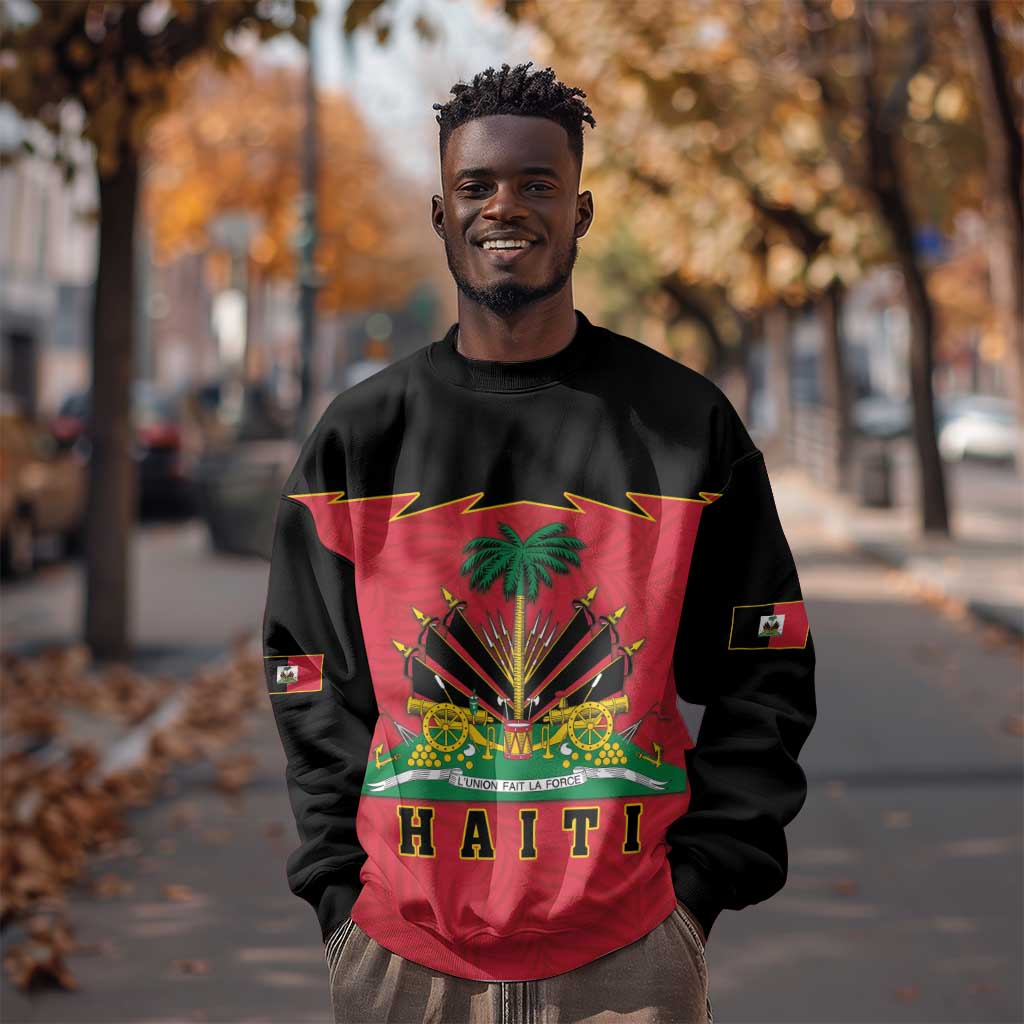 Personalized Afro-Haitians 1964 Sweatshirt Coat Of Arms Flag Style - African Pride