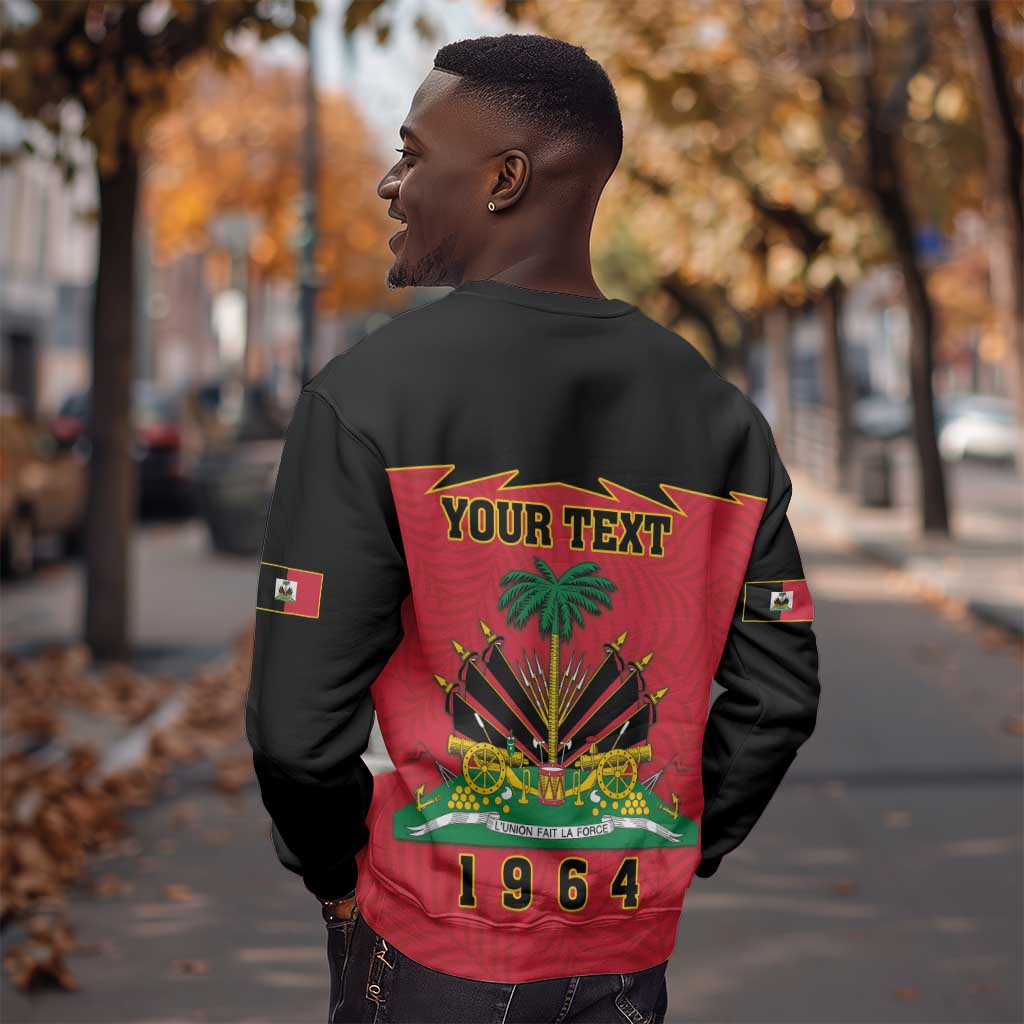 Personalized Afro-Haitians 1964 Sweatshirt Coat Of Arms Flag Style - African Pride