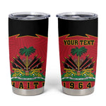 Personalized Afro-Haitians 1964 Tumbler Cup Coat Of Arms Flag Style - African Pride
