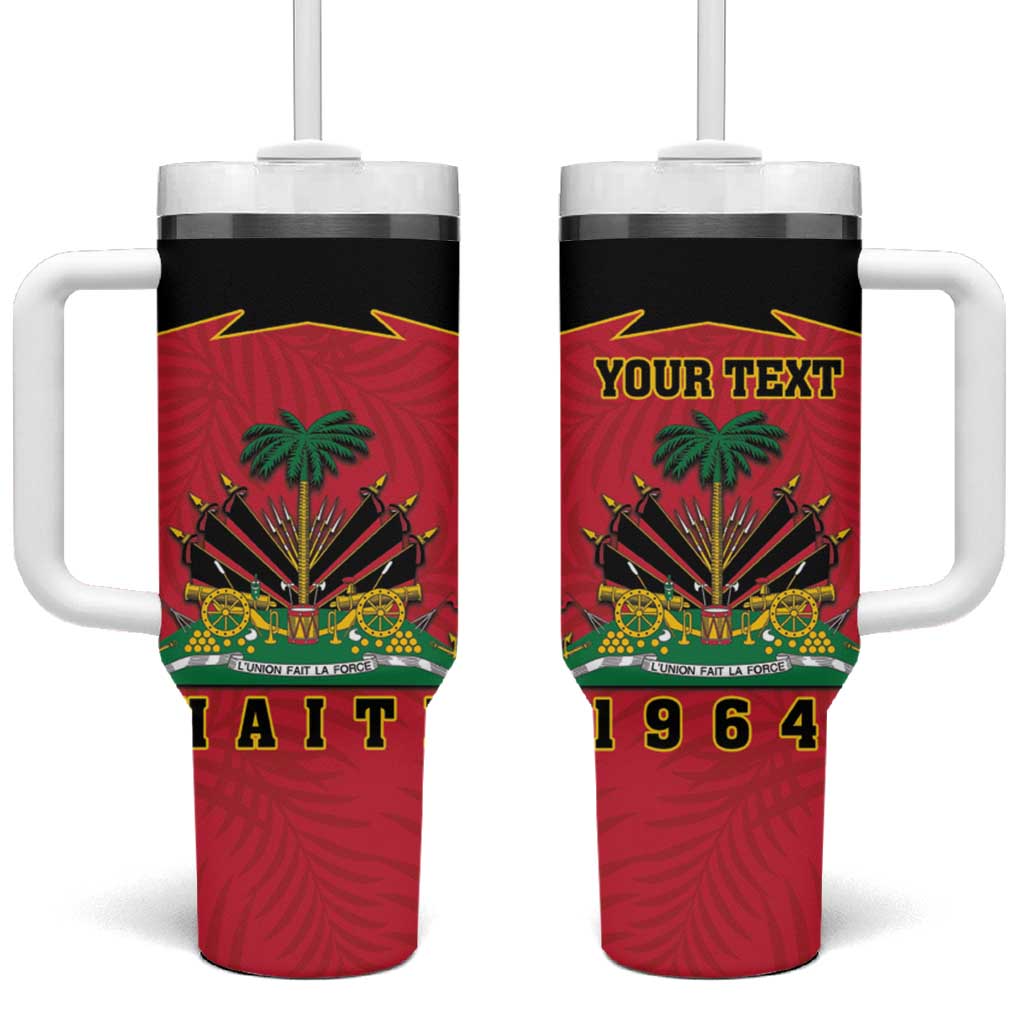 Personalized Afro-Haitians 1964 Tumbler With Handle Coat Of Arms Flag Style - African Pride