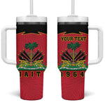 Personalized Afro-Haitians 1964 Tumbler With Handle Coat Of Arms Flag Style - African Pride