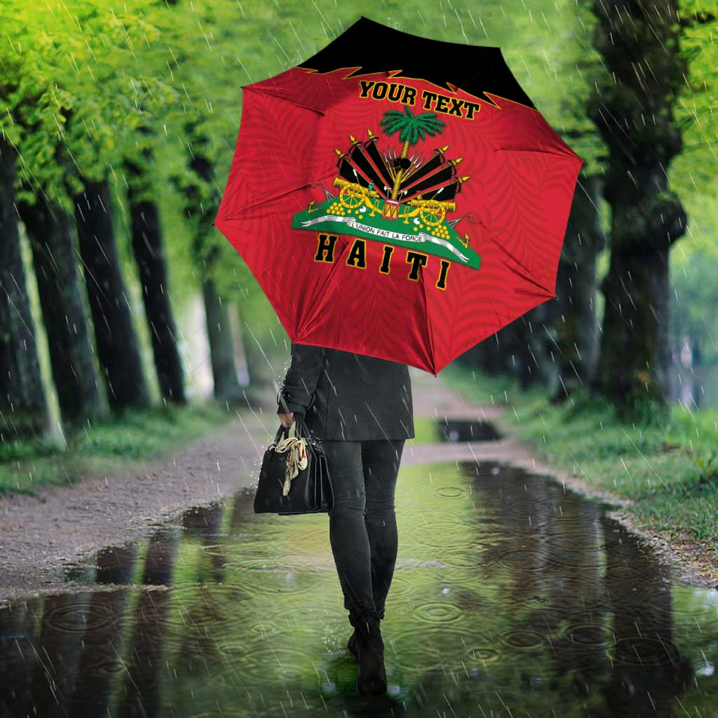 Personalized Afro-Haitians 1964 Umbrella Coat Of Arms Flag Style