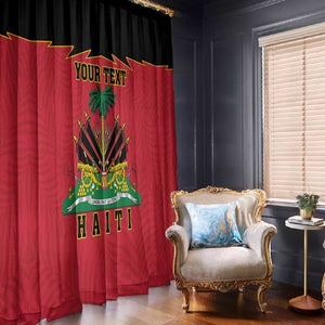 Personalized Afro-Haitians 1964 Window Curtain Coat Of Arms Flag Style - African Pride