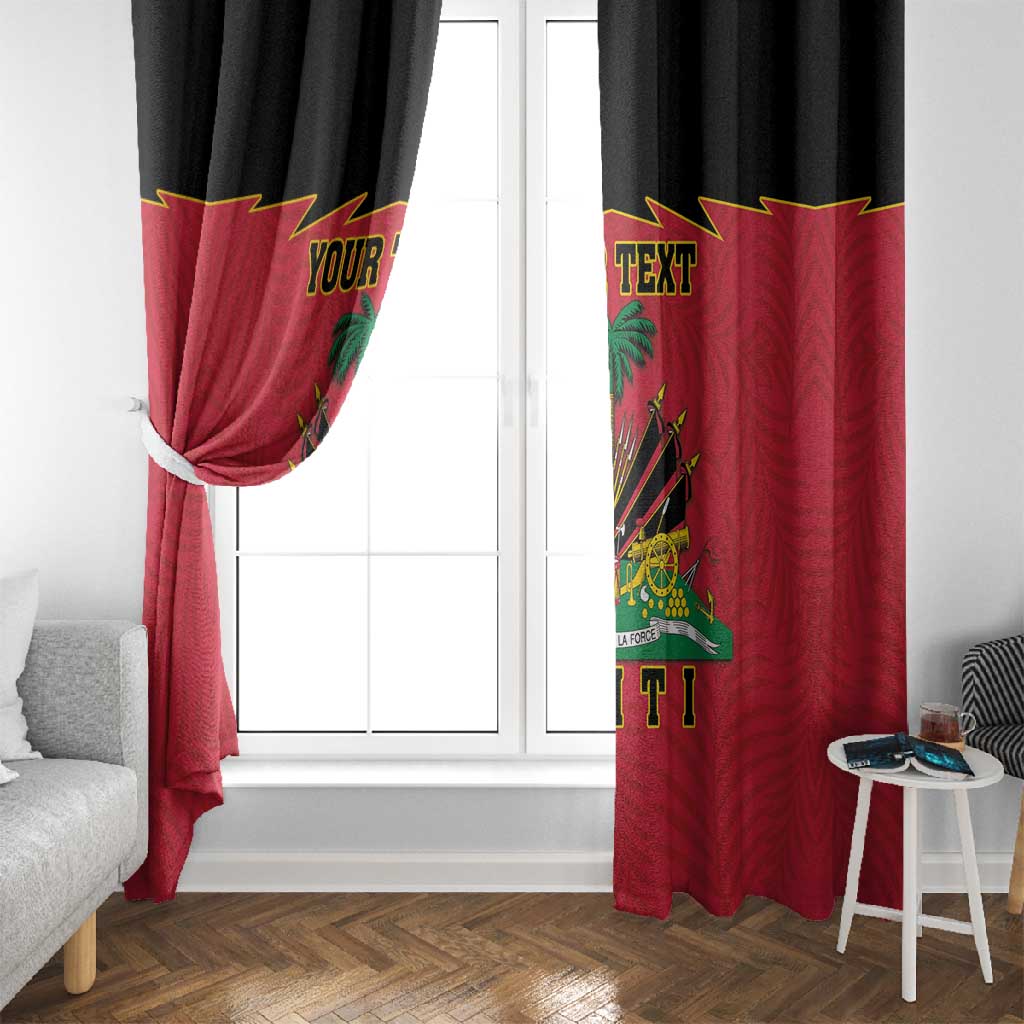 Personalized Afro-Haitians 1964 Window Curtain Coat Of Arms Flag Style - African Pride