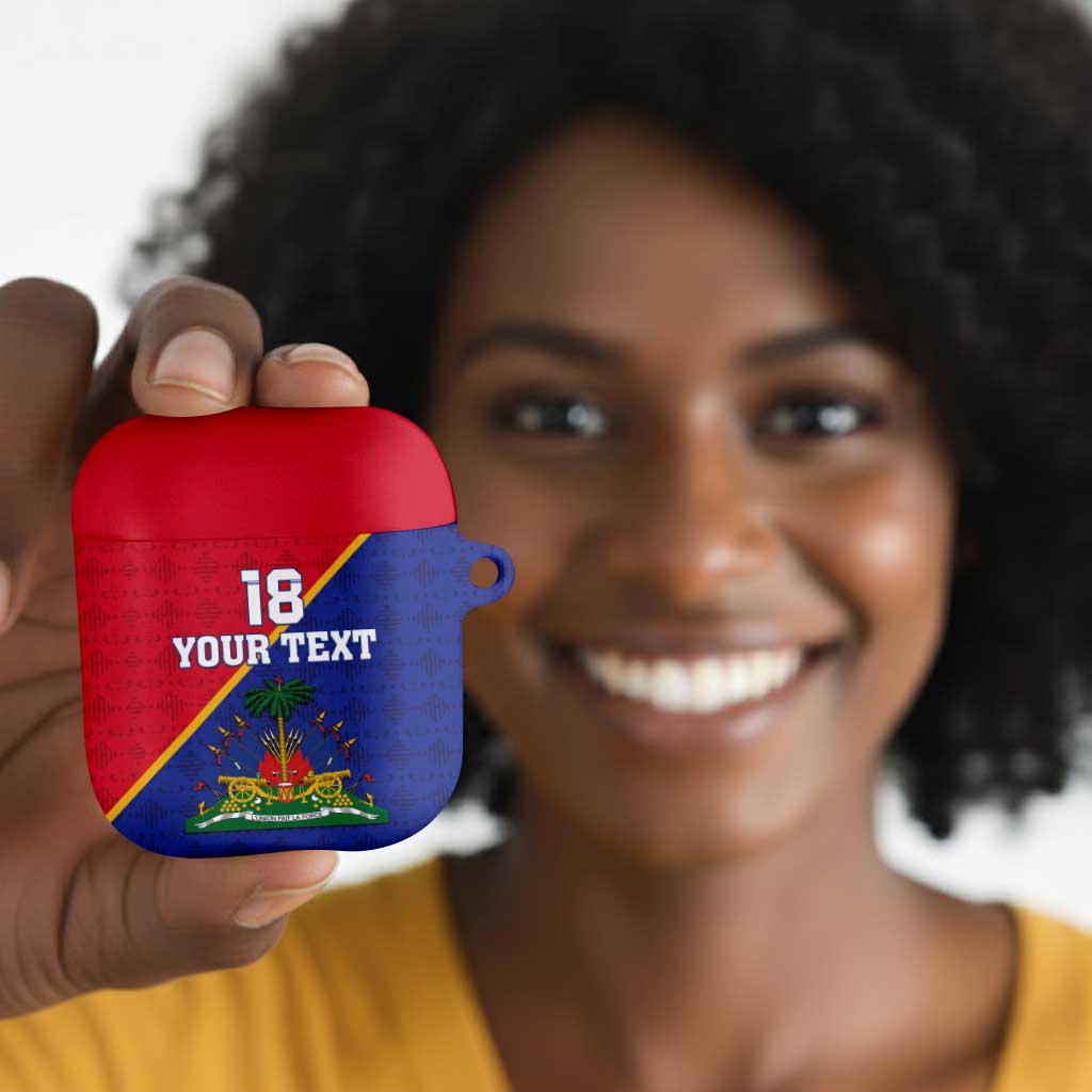 Custom Afro Haiti Football AirPods Case Les Grenadiers