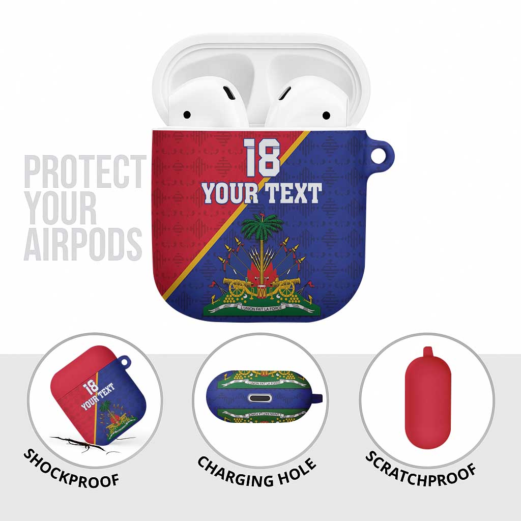 Custom Afro Haiti Football AirPods Case Les Grenadiers