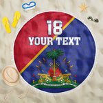 Custom Afro Haiti Football Beach Blanket Les Grenadiers - African Pride