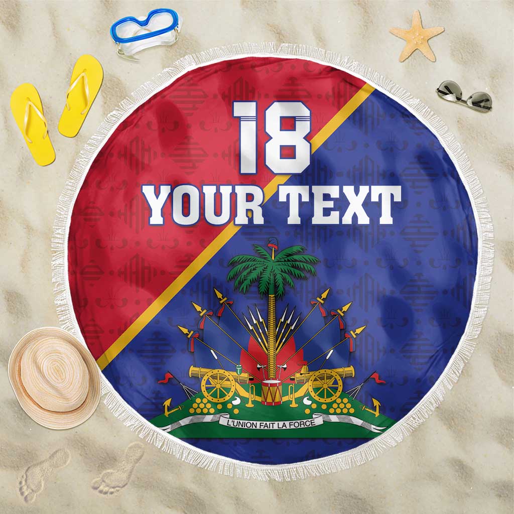 Custom Afro Haiti Football Beach Blanket Les Grenadiers - African Pride