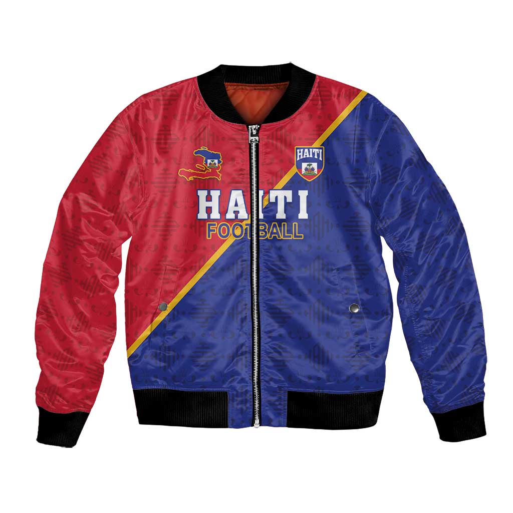 Custom Afro Haiti Football Bomber Jacket Les Grenadiers - African Pride