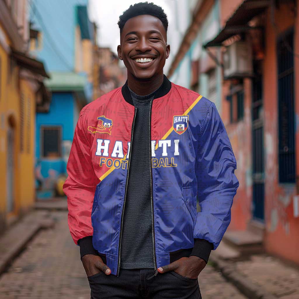 Custom Afro Haiti Football Bomber Jacket Les Grenadiers - African Pride