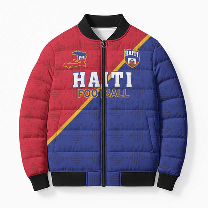 Custom Afro Haiti Football Bomber Puffer Jacket Les Grenadiers