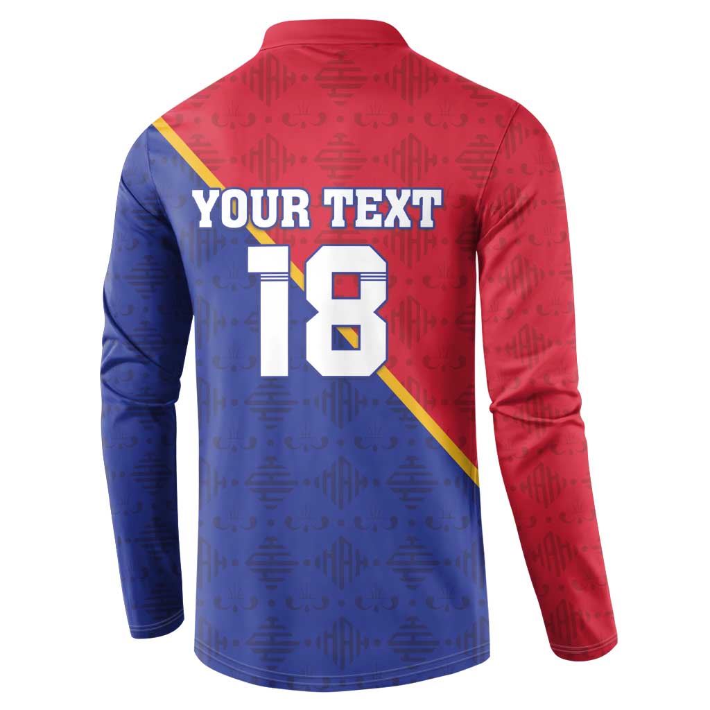 Custom Afro Haiti Football Button Sweatshirt Les Grenadiers