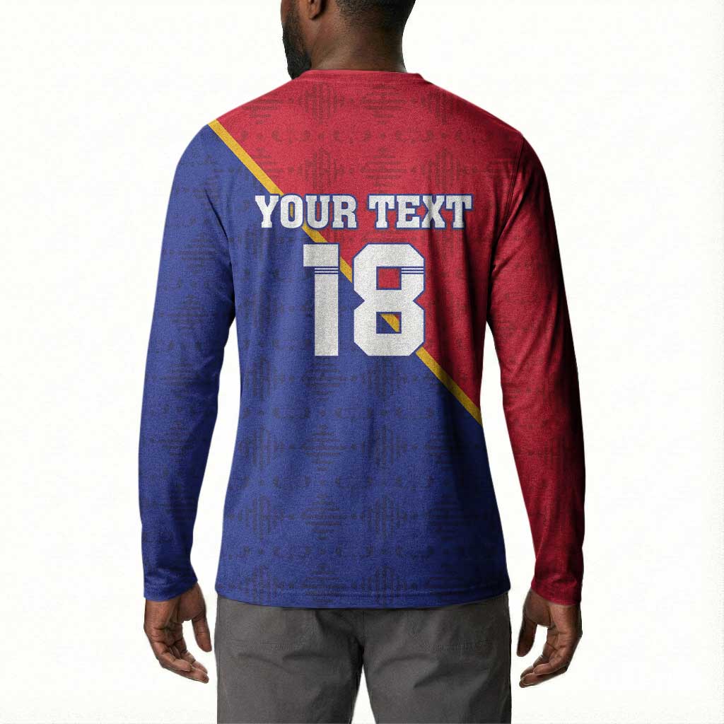 Custom Afro Haiti Football Button Sweatshirt Les Grenadiers