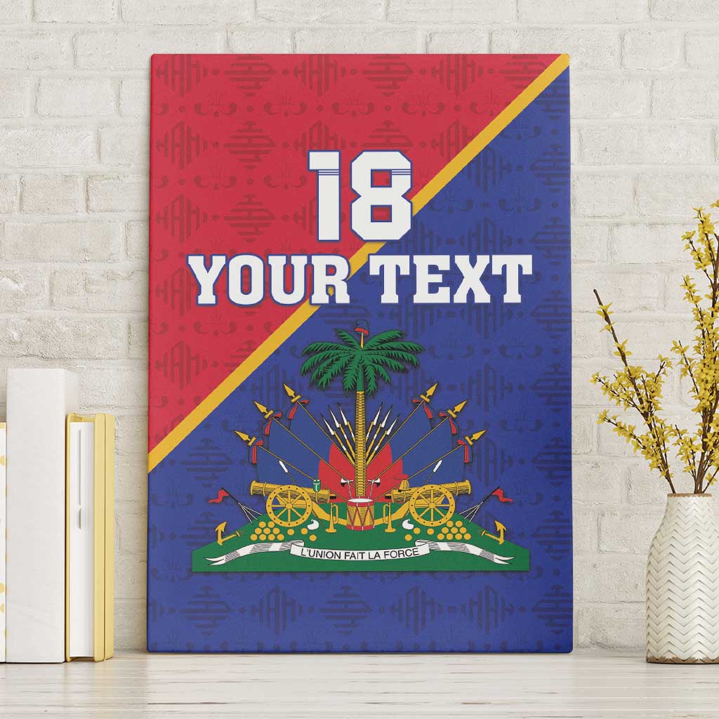 Custom Afro Haiti Football Canvas Wall Art Les Grenadiers - African Pride