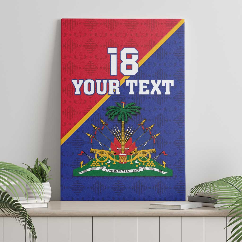 Custom Afro Haiti Football Canvas Wall Art Les Grenadiers - African Pride