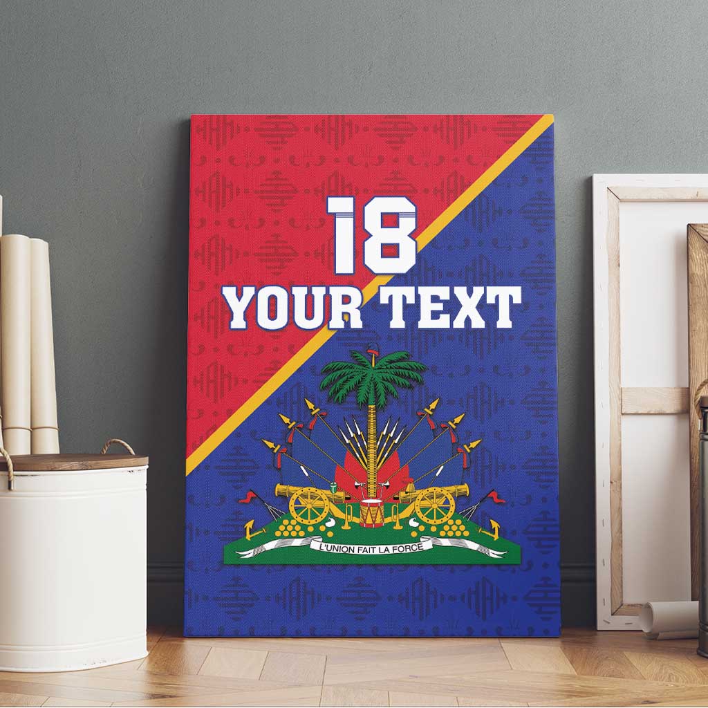 Custom Afro Haiti Football Canvas Wall Art Les Grenadiers - African Pride