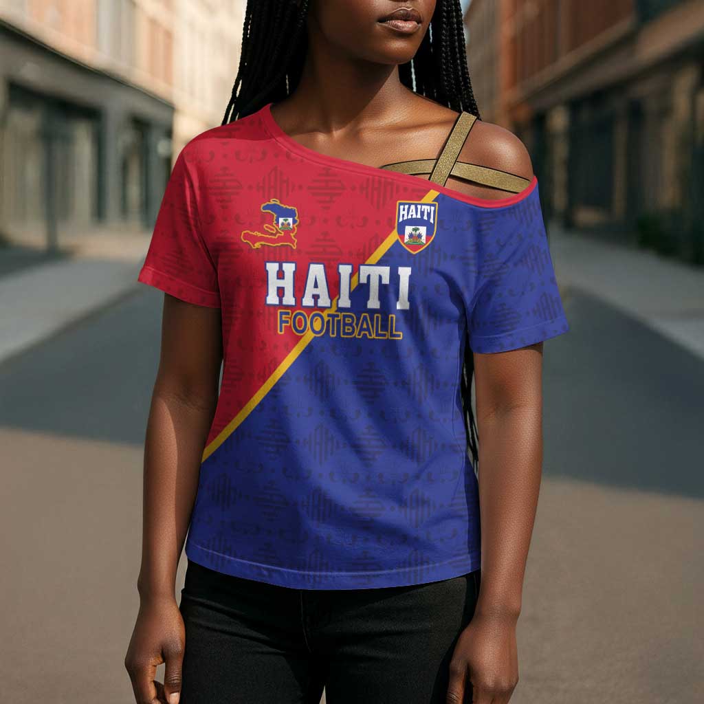 Custom Afro Haiti Football Cross Shoulder Shirt Les Grenadiers