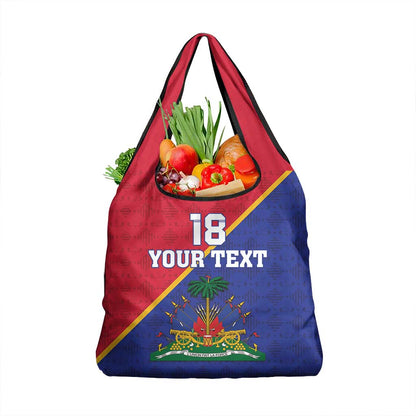 Custom Afro Haiti Football Grocery Bag Les Grenadiers - African Pride