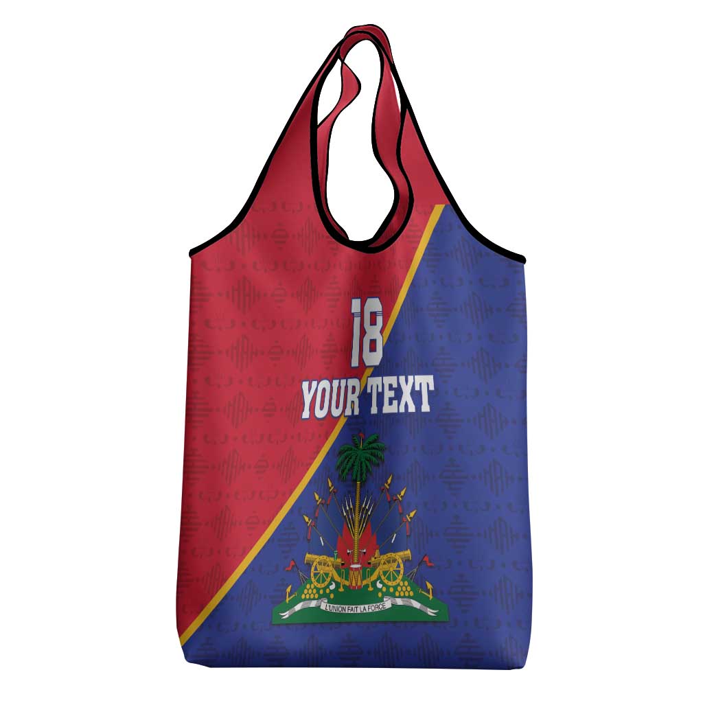 Custom Afro Haiti Football Grocery Bag Les Grenadiers - African Pride