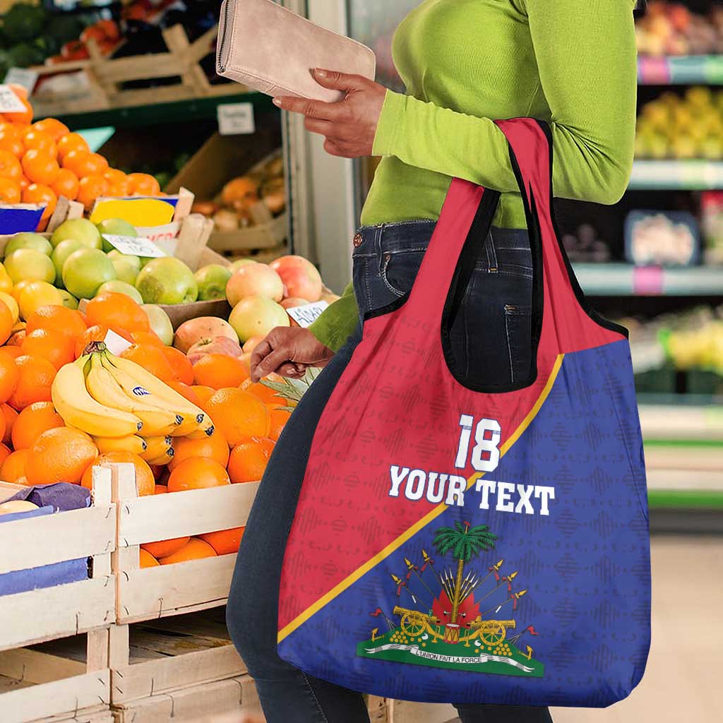Custom Afro Haiti Football Grocery Bag Les Grenadiers - African Pride