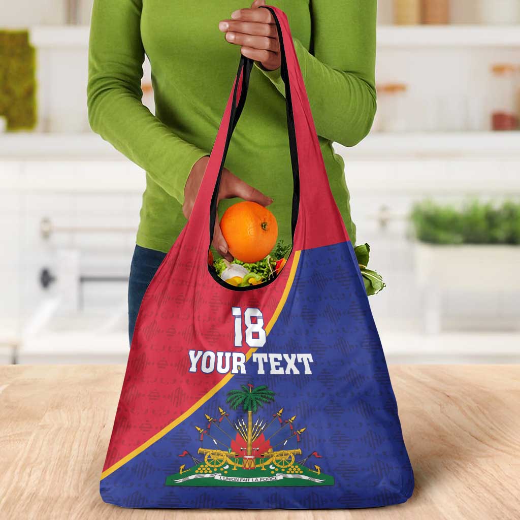 Custom Afro Haiti Football Grocery Bag Les Grenadiers - African Pride