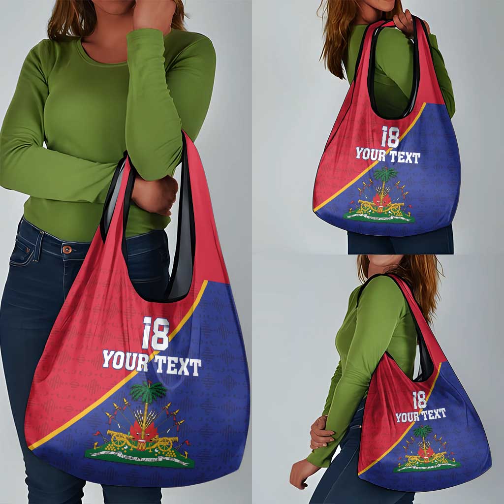 Custom Afro Haiti Football Grocery Bag Les Grenadiers - African Pride