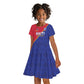 Custom Afro Haiti Football Kid Short Sleeve Dress Les Grenadiers - African Pride