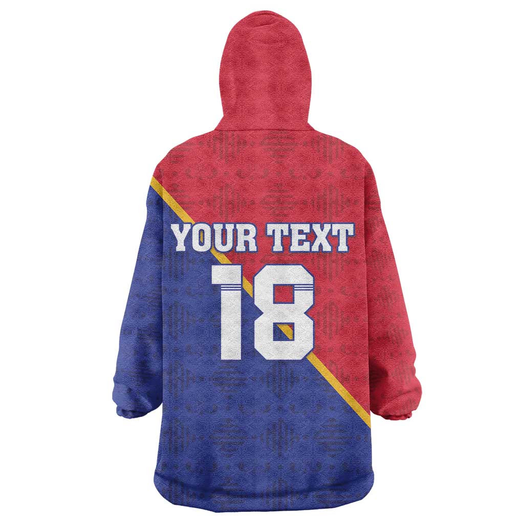 Custom Afro Haiti Football Kid Wearable Blanket Hoodie Les Grenadiers - African Pride
