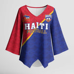Custom Afro Haiti Football Kimono Sleeve Blouse Les Grenadiers