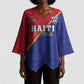 Custom Afro Haiti Football Kimono Sleeve Blouse Les Grenadiers