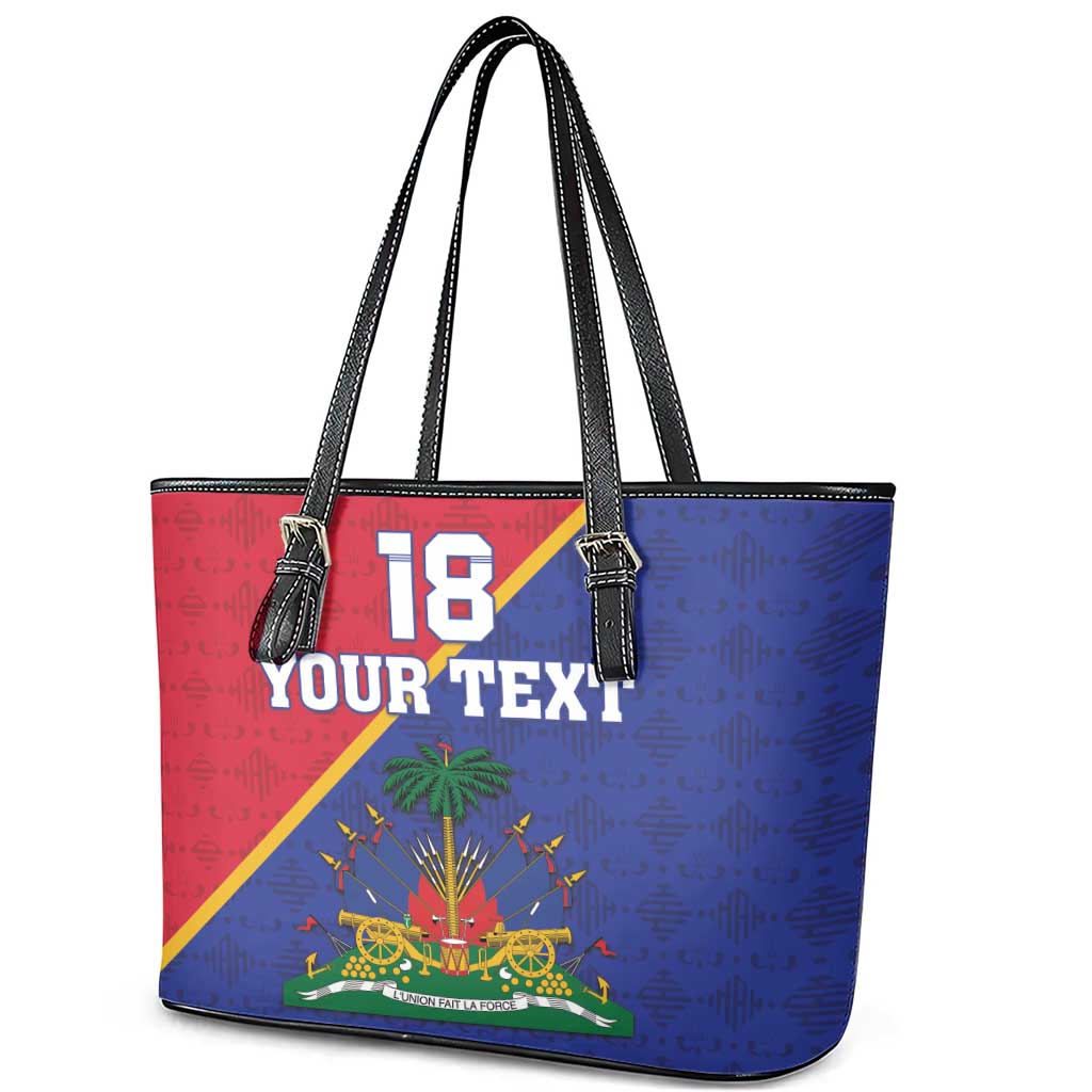Custom Afro Haiti Football Leather Tote Bag Les Grenadiers - African Pride