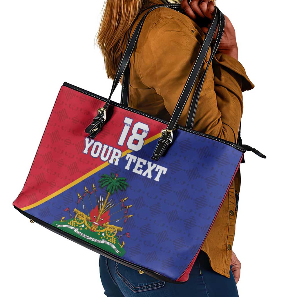 Custom Afro Haiti Football Leather Tote Bag Les Grenadiers - African Pride