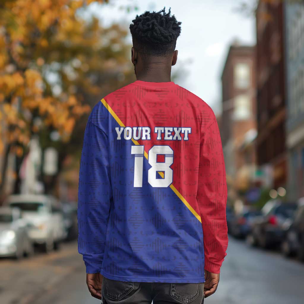 Custom Afro Haiti Football Long Sleeve Shirt Les Grenadiers - African Pride